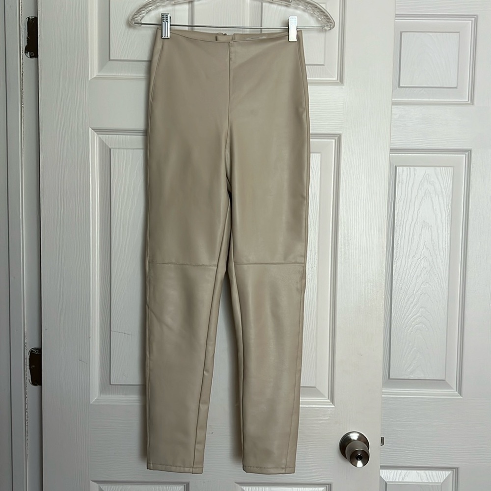 BOA Cream Leather Leggings XS
